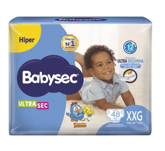 Fralda Descartável Babysec Hiper XXG 48 Unidades