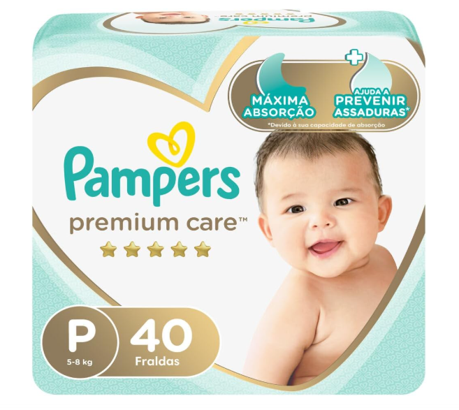 Fralda Pampers Premium Care P 40 unidades